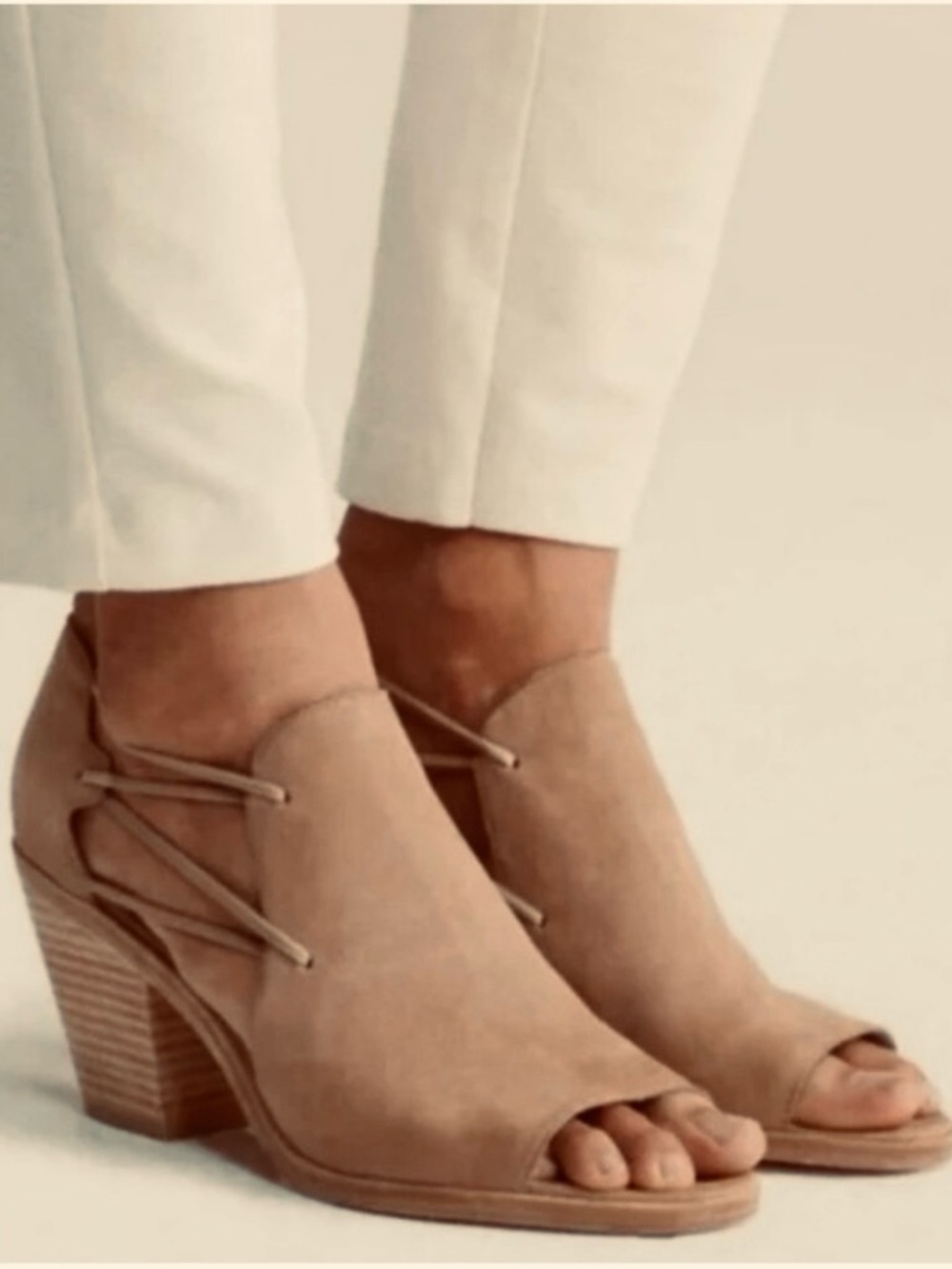 Eileen Fisher Nikki Peep Toe Sandal‎ Earth Tan Size 8.5